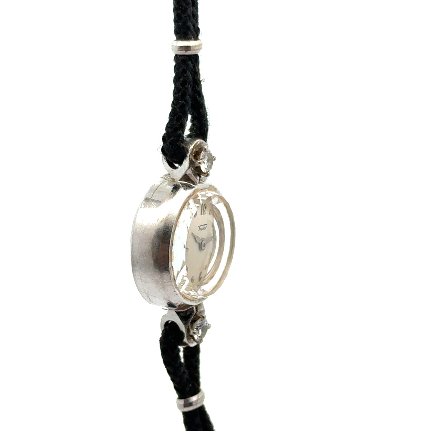 Petite Tissot Diamond Watch in 14K White Gold – 1950s