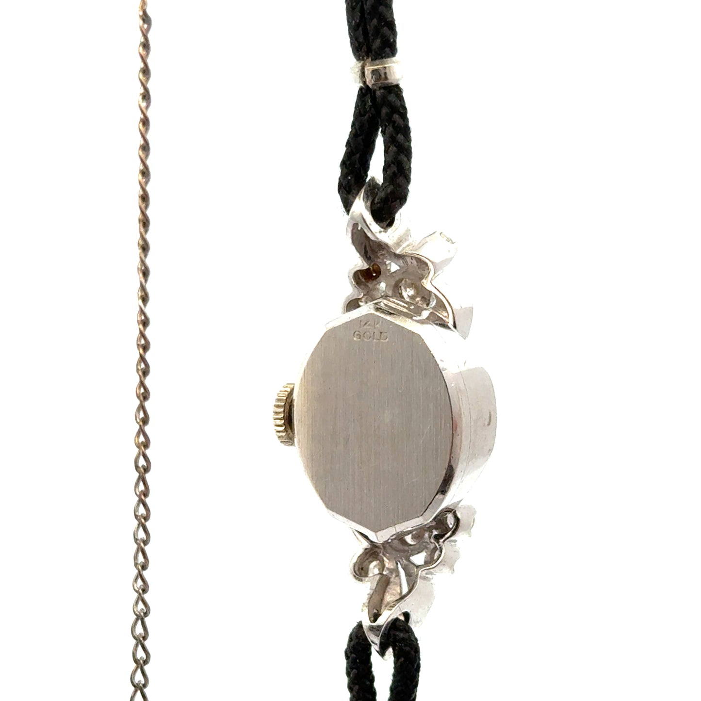 Hamilton 14K White Gold Diamond Cocktail Watch – 1920s Art Deco Elegance