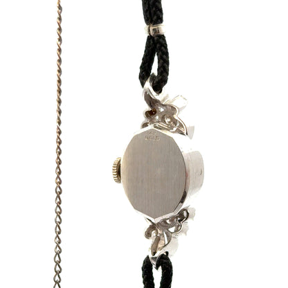 Hamilton 14K White Gold Diamond Cocktail Watch – 1920s Art Deco Elegance