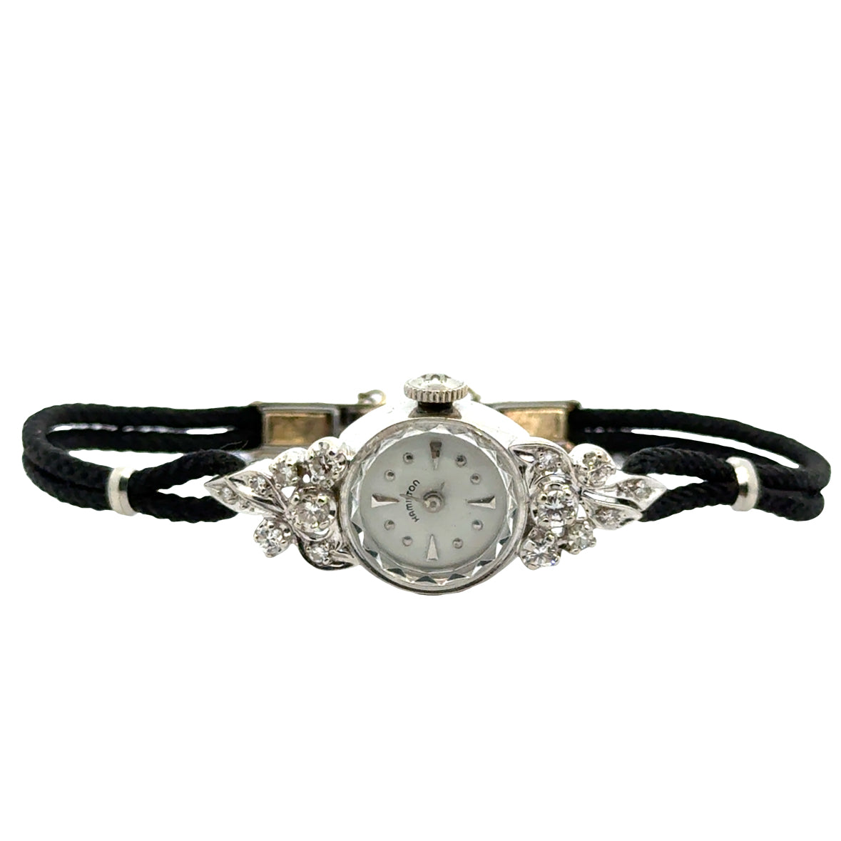 Hamilton 14K White Gold Diamond Cocktail Watch – 1920s Art Deco Elegance