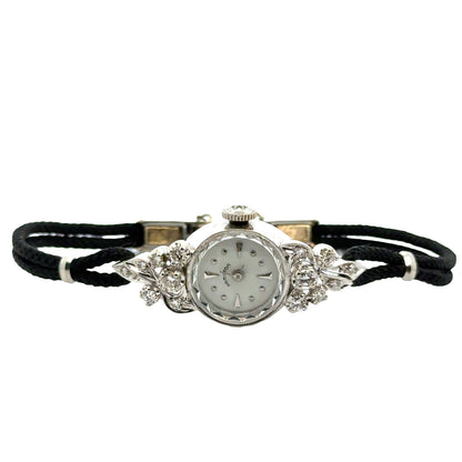 Hamilton 14K White Gold Diamond Cocktail Watch – 1920s Art Deco Elegance