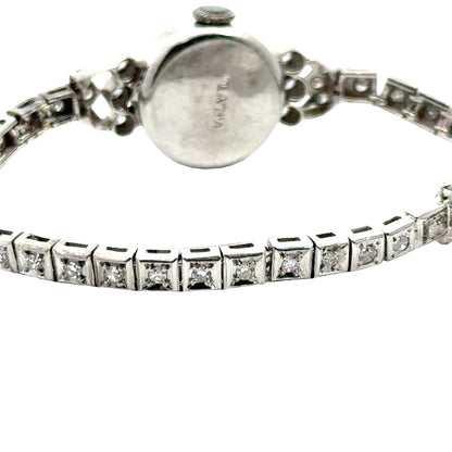 Platinum Mildia Diamond Bracelet Watch – 1920s Art Deco Elegance