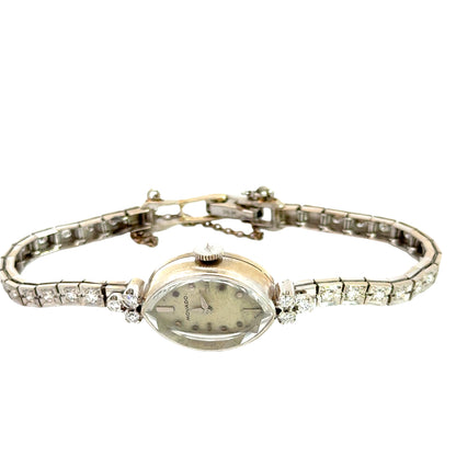 1920s Movado 14K White Gold Diamond Bracelet Watch – Art Deco Elegance