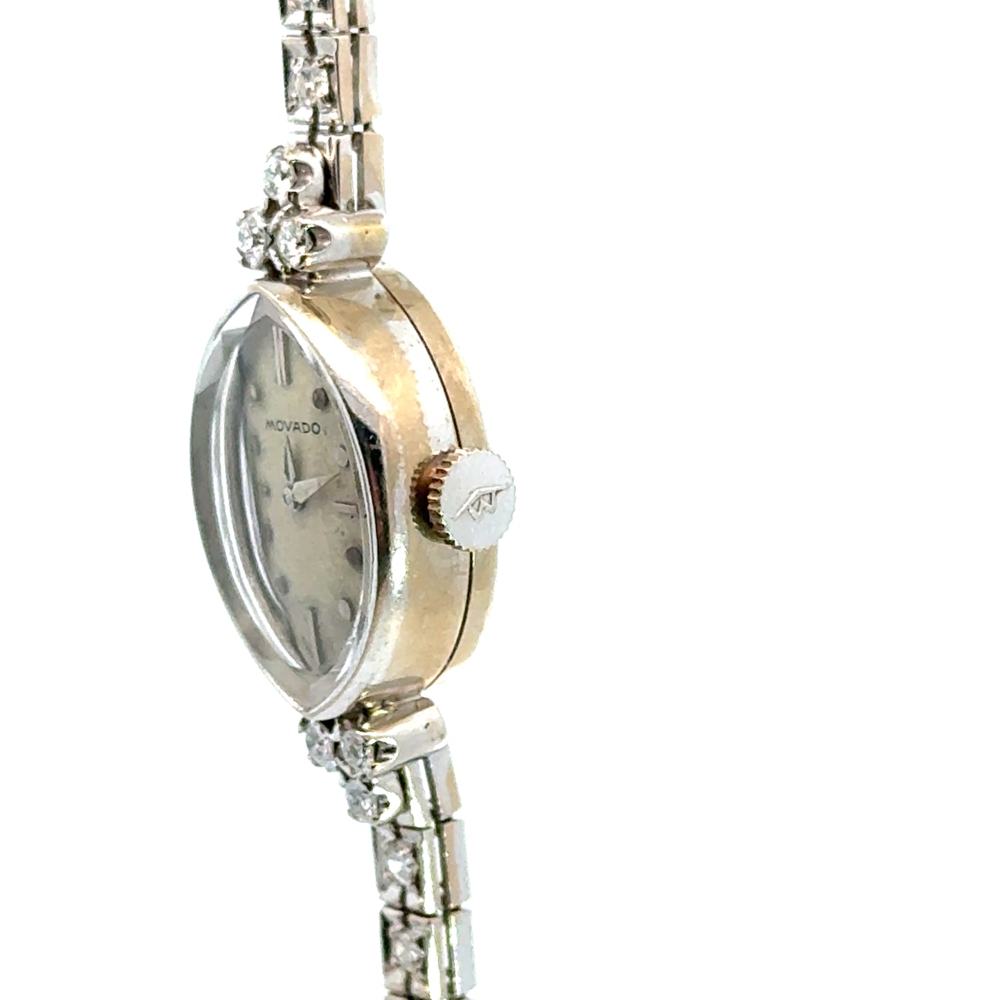 1920s Movado 14K White Gold Diamond Bracelet Watch – Art Deco Elegance