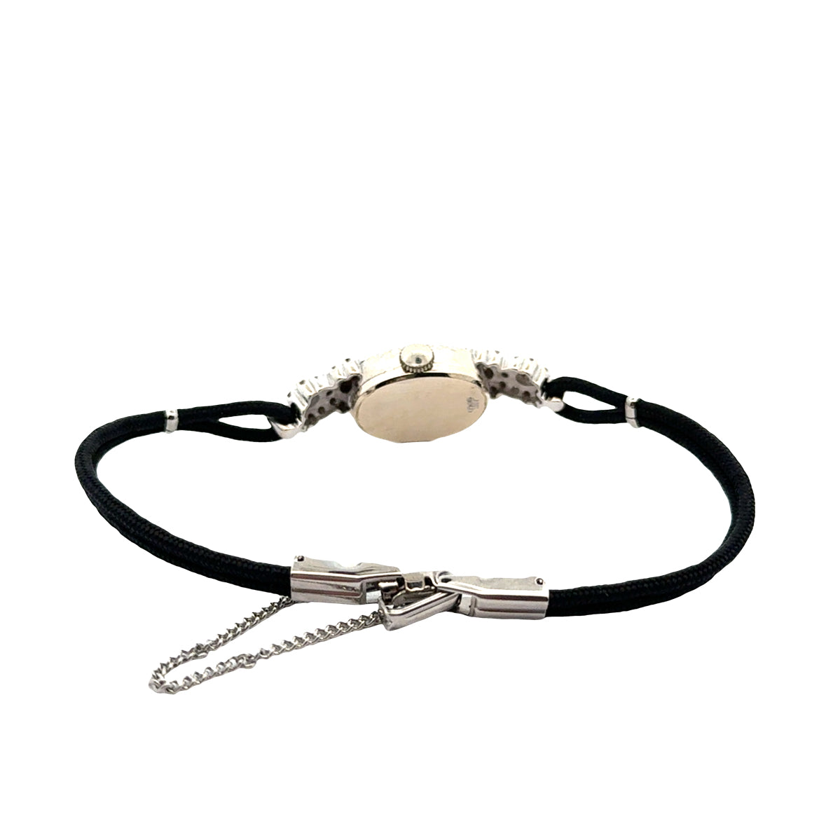 Vintage 1920s Nivada Grenchen Diamond Cocktail Watch – 14K White Gold