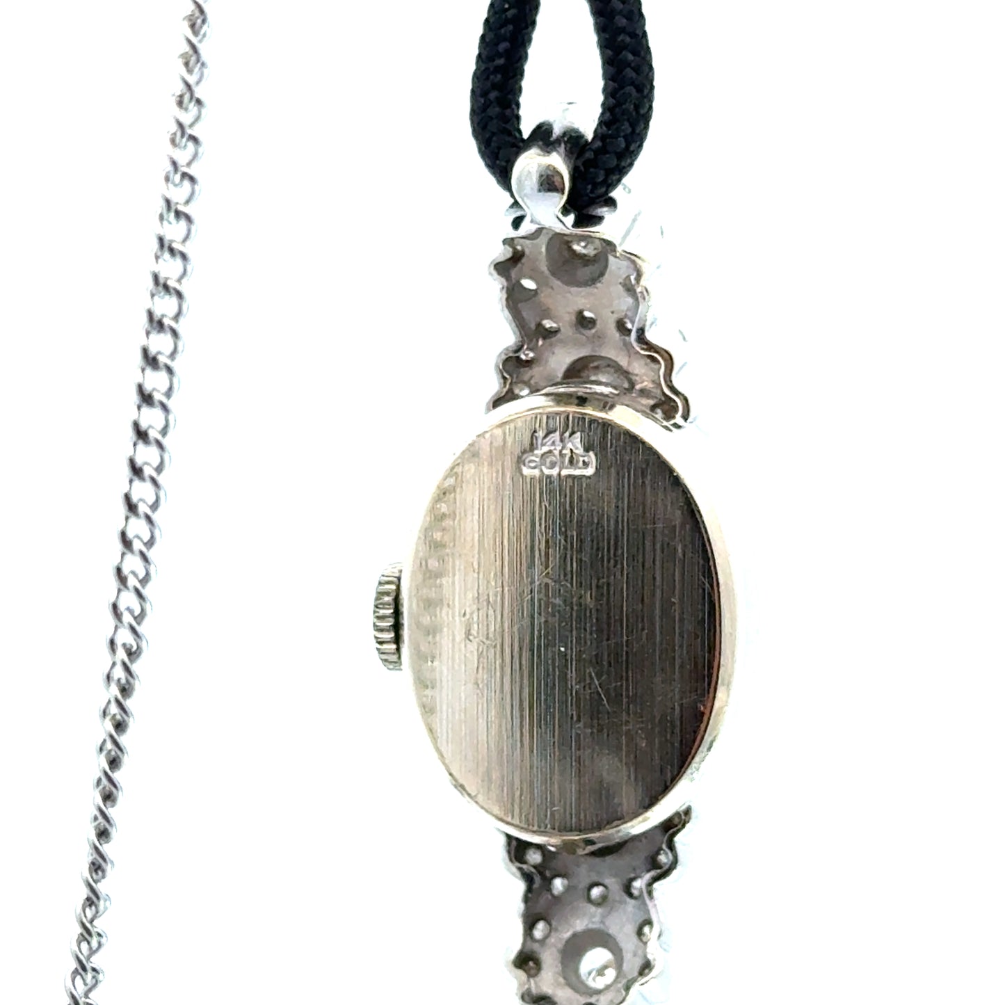 Vintage 1920s Nivada Grenchen Diamond Cocktail Watch – 14K White Gold