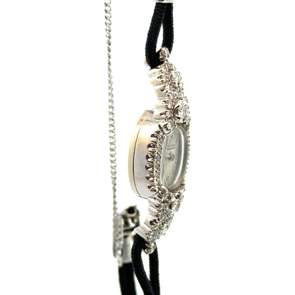 Vintage 1920s Nivada Grenchen Diamond Cocktail Watch – 14K White Gold