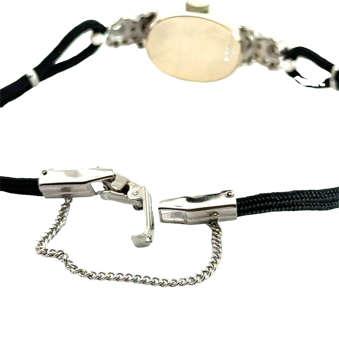 Vintage 1920s Nivada Grenchen Diamond Cocktail Watch – 14K White Gold