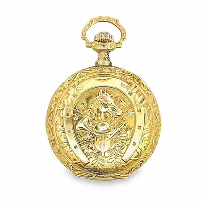 Antique Longines 18K Yellow Gold Pocket Watch