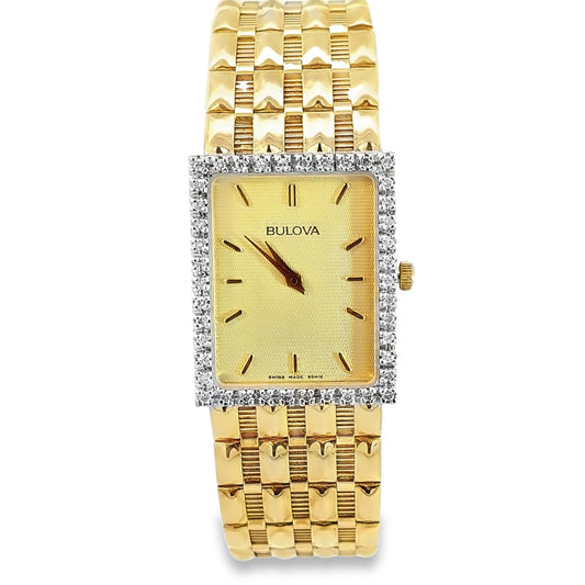 Bulova 14K Yellow Gold & Diamond Men's Watch