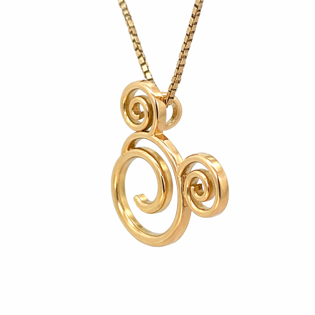 Disney Openwork Spiral Pendant in 18K Yellow Gold