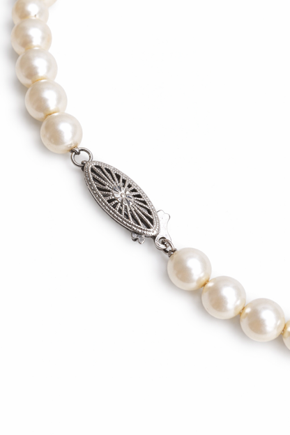 Classic Cultured Pearl Strand Necklace with 14K White Gold Clasp