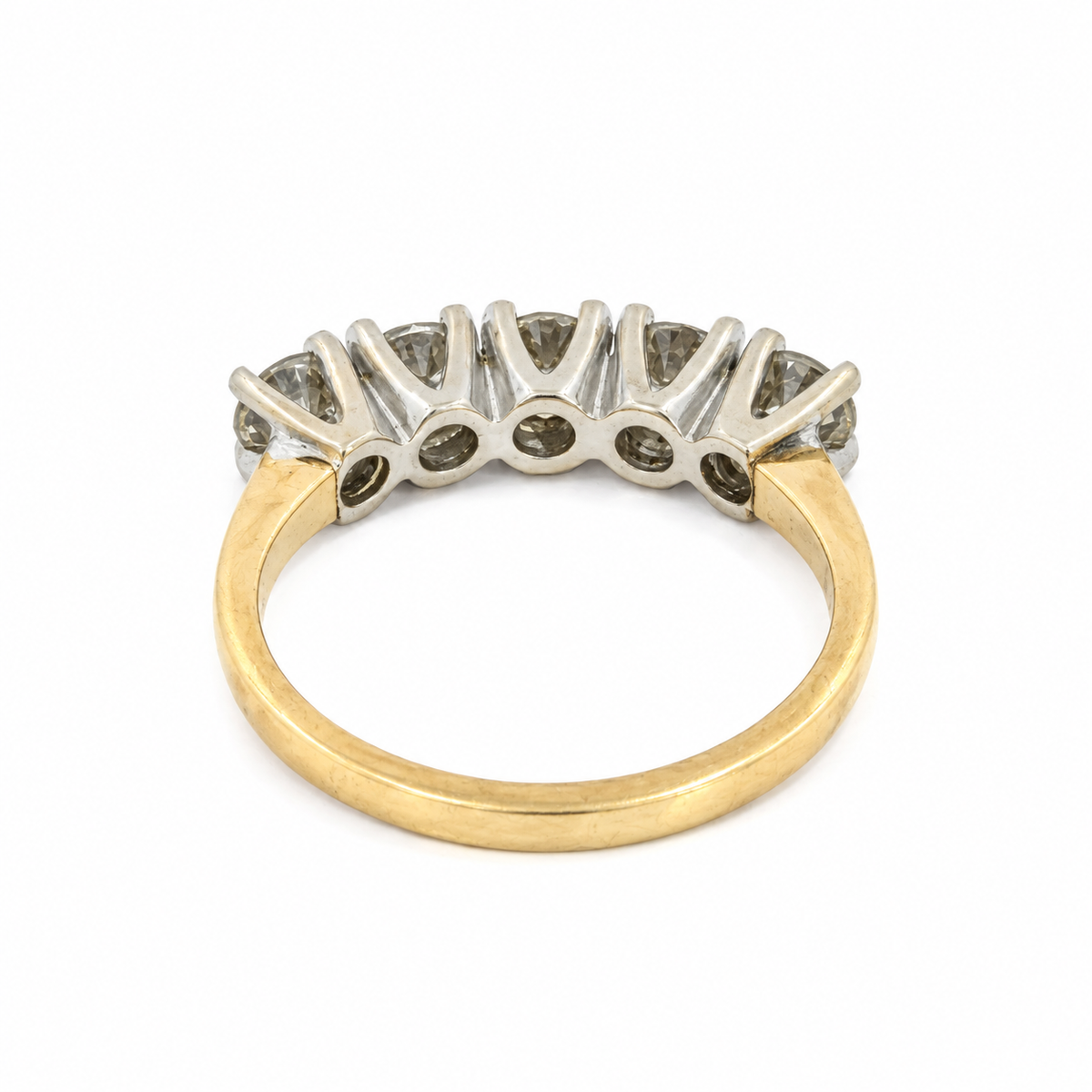 14K Two-Tone Gold Five-Diamond Band