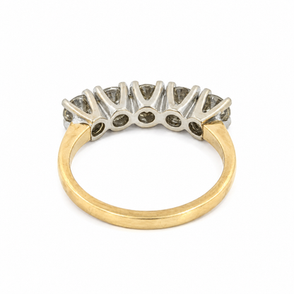 14K Two-Tone Gold Five-Diamond Band