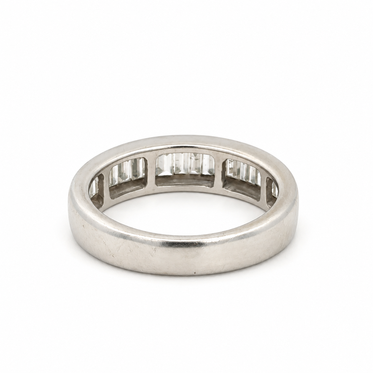 14K White Gold Baguette Diamond Band