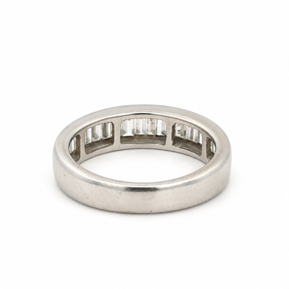14K White Gold Baguette Diamond Band