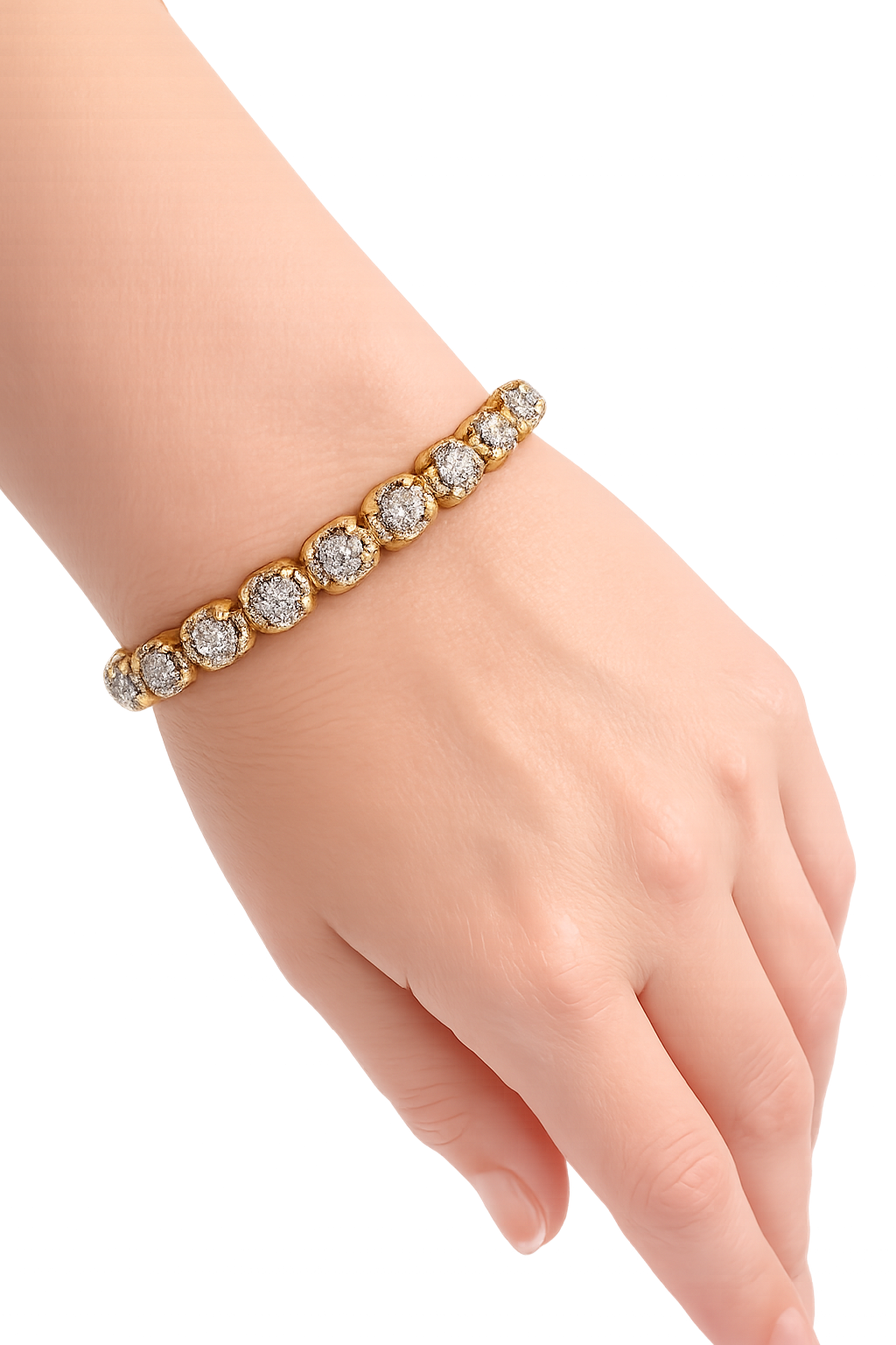 Vintage Yellow Gold Diamond Tennis Bracelet