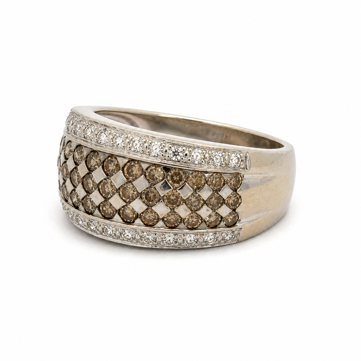 Le Vian Wide Chocolate Diamond Band Ring 14K White Gold