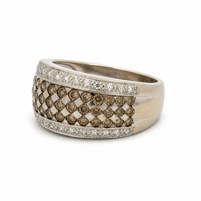 Le Vian Wide Chocolate Diamond Band Ring 14K White Gold