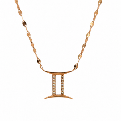 Lana Jewelry 14K Rose Gold Diamond Gemini Necklace