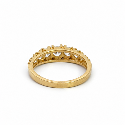 14K Yellow Gold Graduated Diamond Band