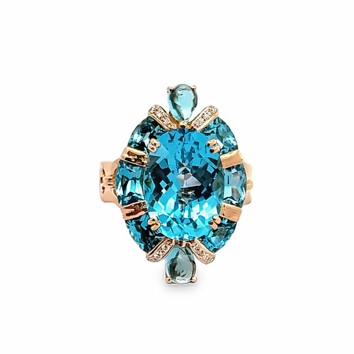 Bellarri 18K Blue Topaz & Diamond Ring