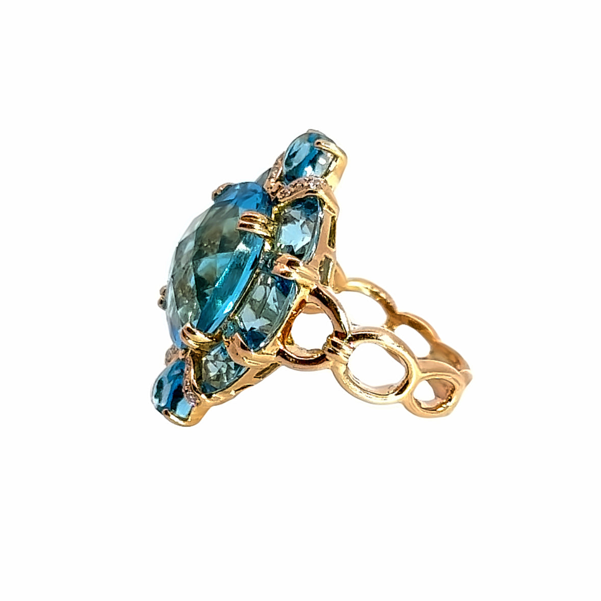 Bellarri 18K Blue Topaz & Diamond Ring