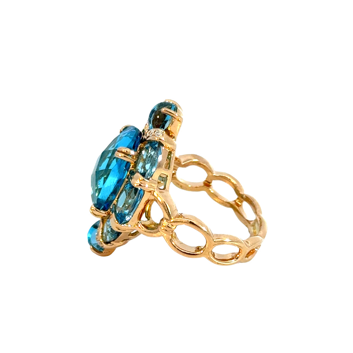Bellarri 18K Blue Topaz & Diamond Ring