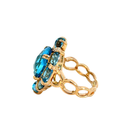 Bellarri 18K Blue Topaz & Diamond Ring