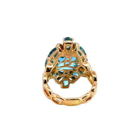 Bellarri 18K Blue Topaz & Diamond Ring