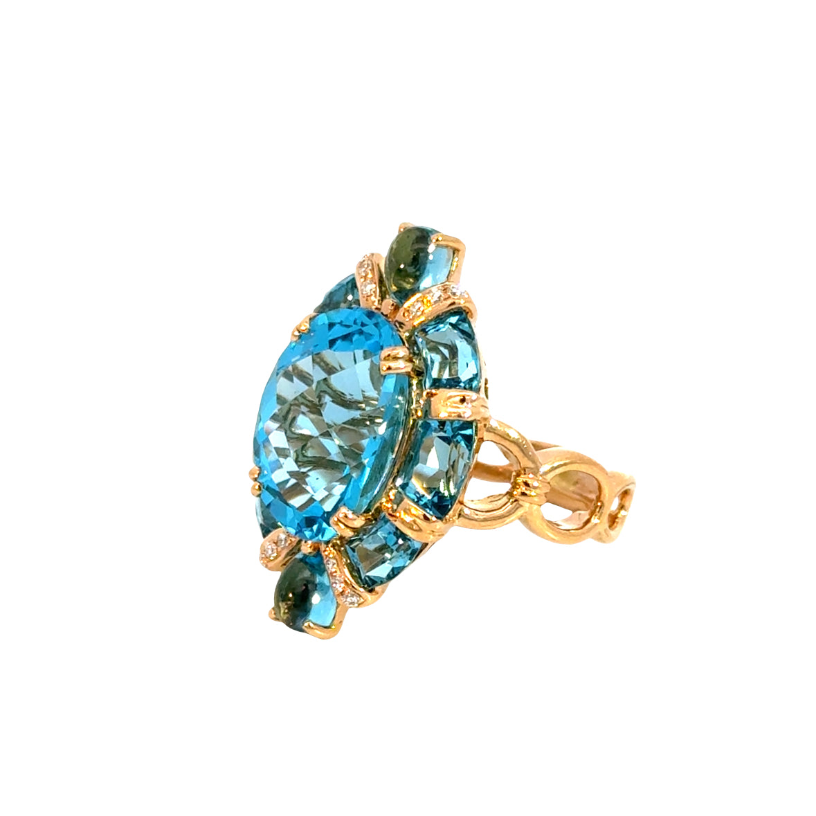 Bellarri 18K Blue Topaz & Diamond Ring