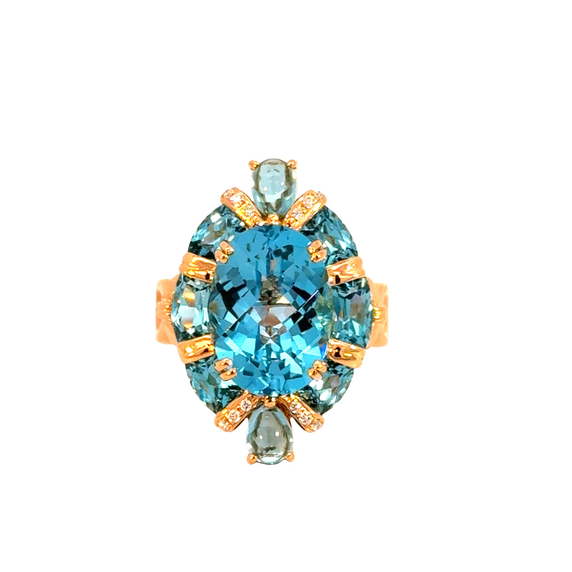 Bellarri 18K Blue Topaz & Diamond Ring