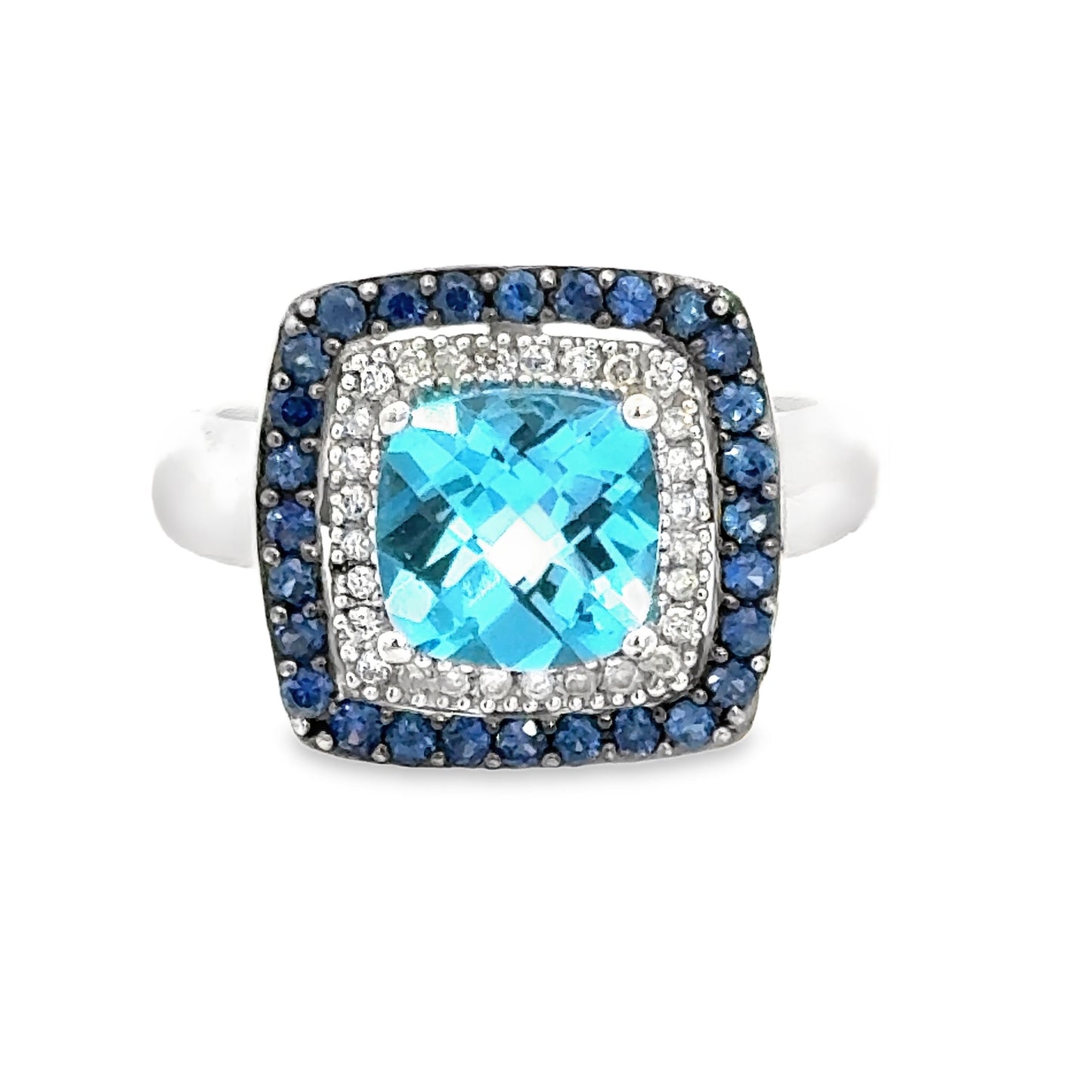 Le Vian 14K White Gold Blue Topaz, Sapphire & Diamond Ring