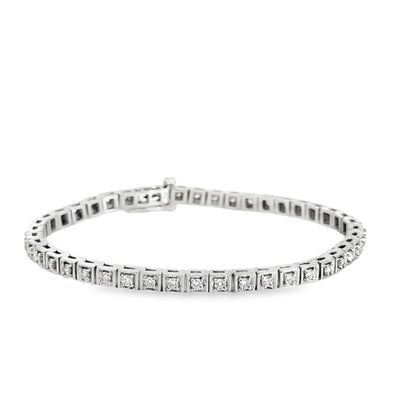 14K White Gold & Diamond Tennis Bracelet