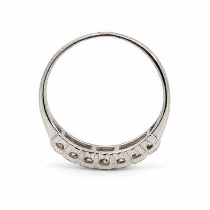 14K White Gold Seven Diamond Stacking Ring