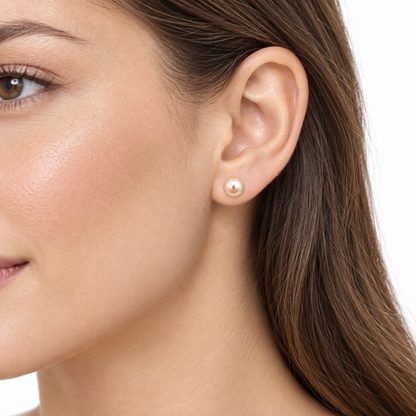 14K Yellow Gold 6mm Pearl Stud Earrings