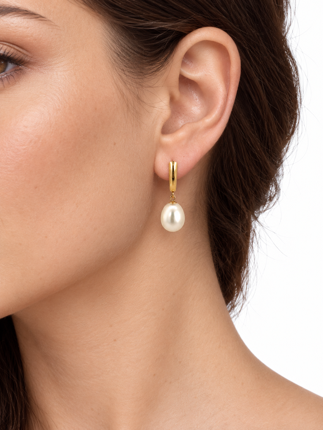 Vintage 14K Yellow Gold Freshwater Baroque Pearl Drop Earrings