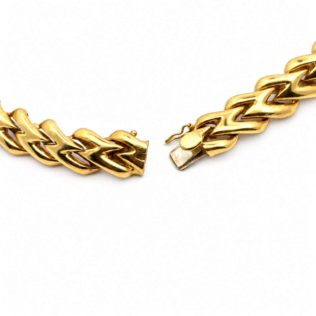 18K Yellow Gold Diamond Sculptural Link Necklace – Approx. 3.15 CT