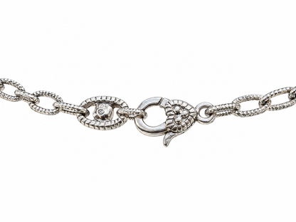 Judith Ripka 18K White Gold Diamond & Pastel Gemstone Six-Charm Necklace, 16.5 Inches