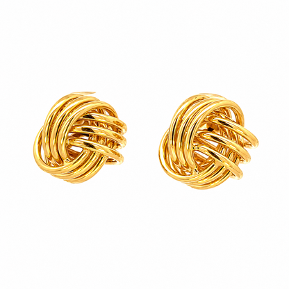 14K Yellow Gold Knot Stud Earrings