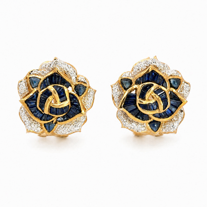 Le Vian 18K Yellow Gold Sapphire & Diamond Floral Earrings