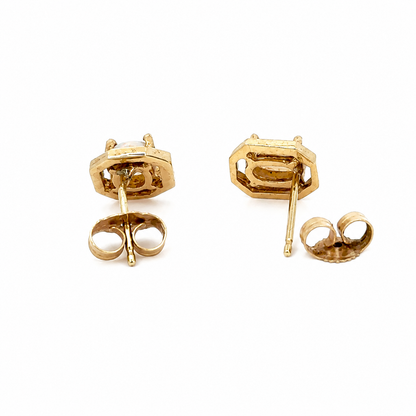 Petite Geometric Opal Earrings in 14K Gold