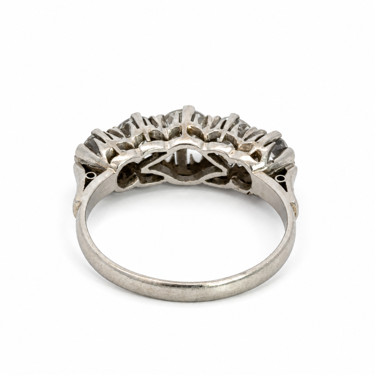 Antique 1920s Platinum Five-Diamond Ring
