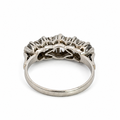 Antique 1920s Platinum Five-Diamond Ring