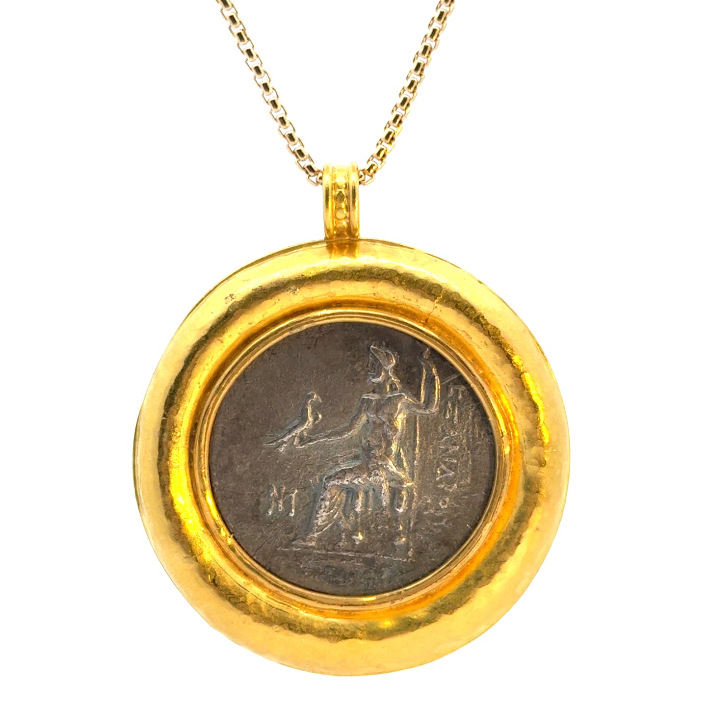 22K Yellow Gold Double-Sided Ancient Coin Pendant