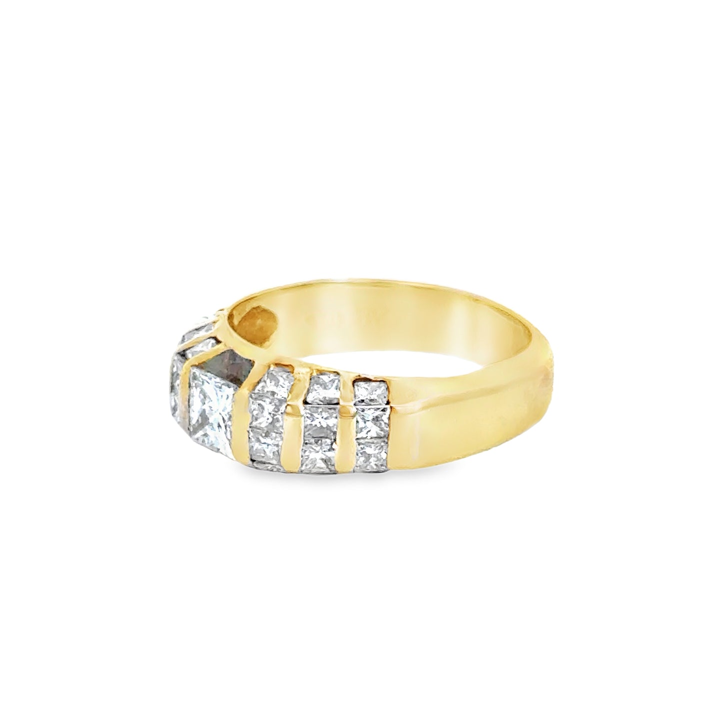 18K Yellow Gold Princess-Cut Diamond Band