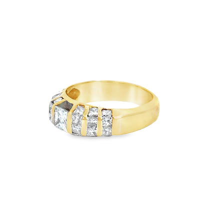 18K Yellow Gold Princess-Cut Diamond Band