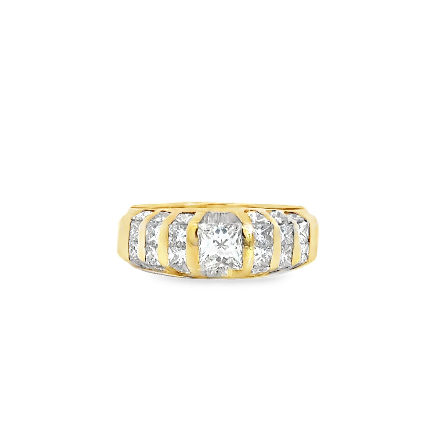 18K Yellow Gold Princess-Cut Diamond Band