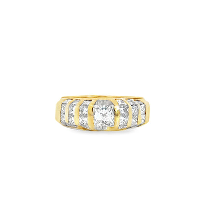18K Yellow Gold Princess-Cut Diamond Band