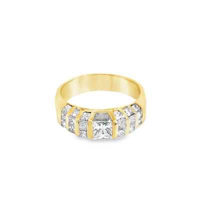 18K Yellow Gold Princess-Cut Diamond Band